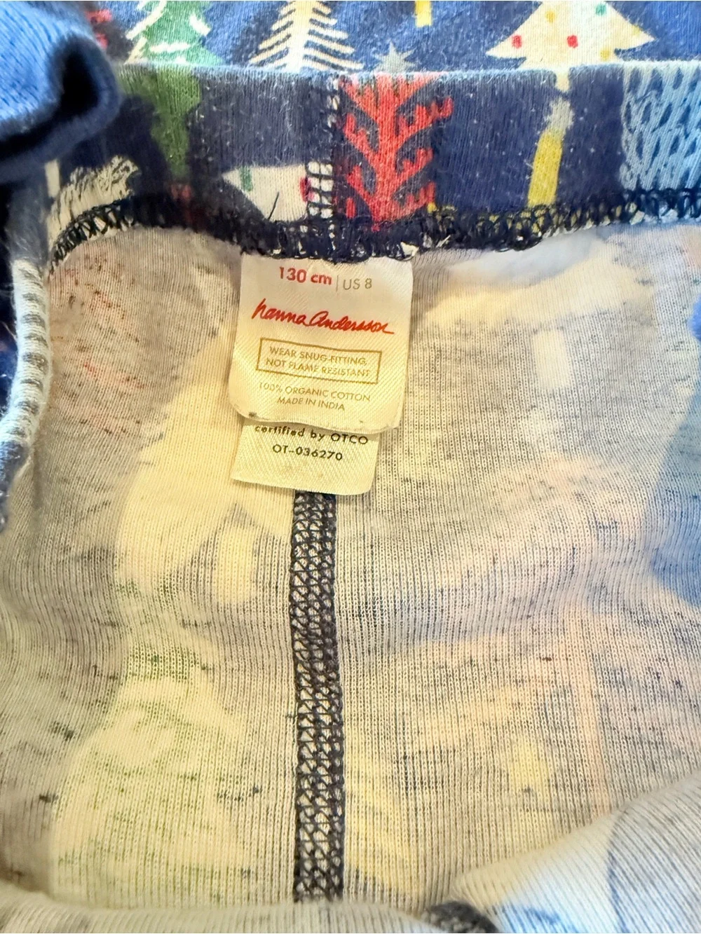 Hanna Andersson Cotton Christmas Tree Pajamas, Size 8